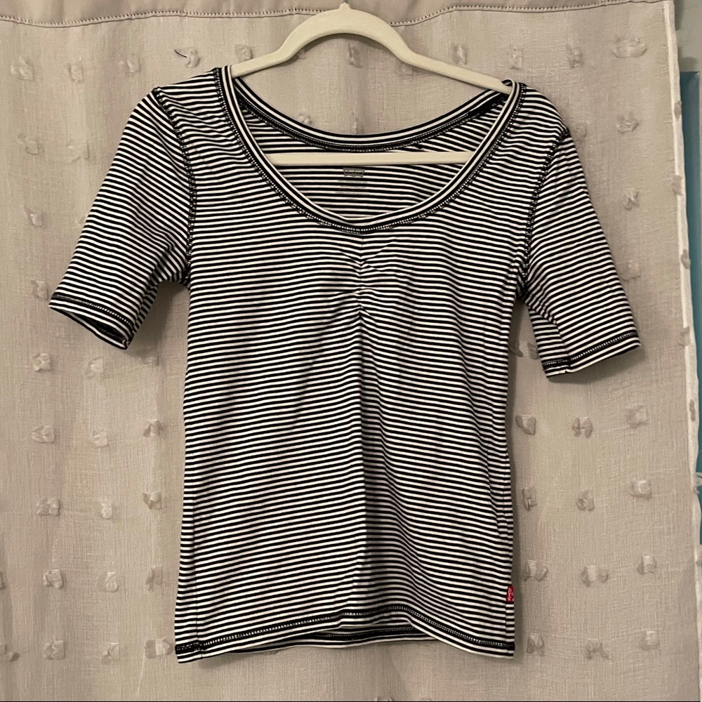 Levi’s Cinched Striped Stretchy Top